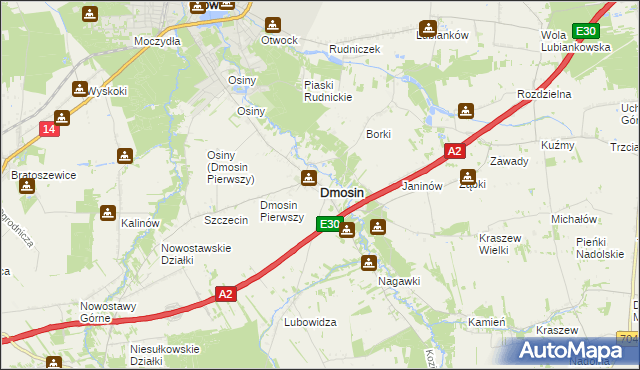 mapa Dmosin, Dmosin na mapie Targeo