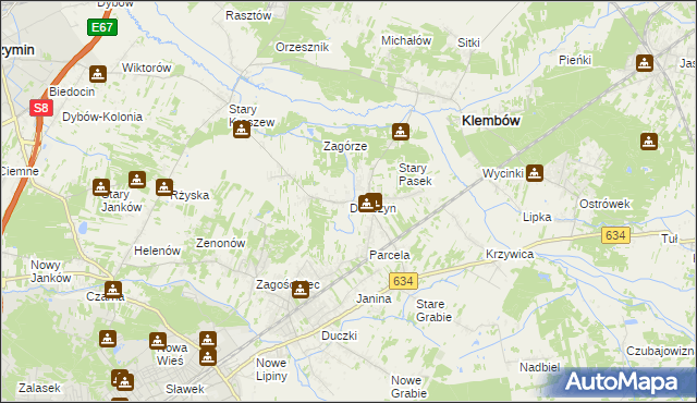 mapa Dobczyn gmina Klembów, Dobczyn gmina Klembów na mapie Targeo