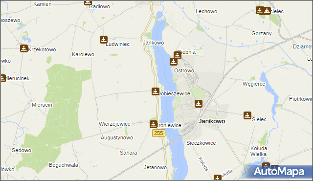 mapa Dobieszewice, Dobieszewice na mapie Targeo