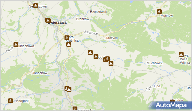 mapa Dobków gmina Świerzawa, Dobków gmina Świerzawa na mapie Targeo