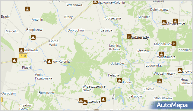 mapa Dobków gmina Wodzierady, Dobków gmina Wodzierady na mapie Targeo