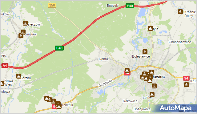 mapa Dobra gmina Bolesławiec, Dobra gmina Bolesławiec na mapie Targeo