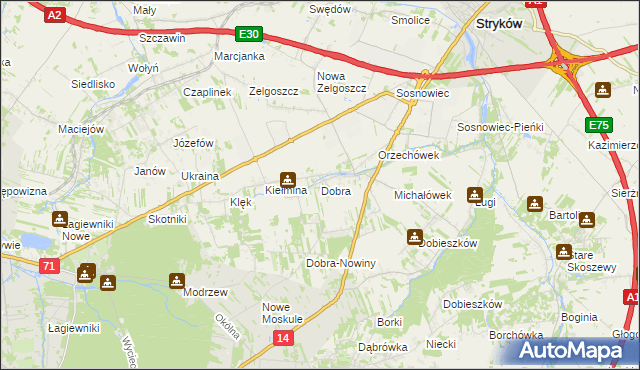 mapa Dobra gmina Stryków, Dobra gmina Stryków na mapie Targeo