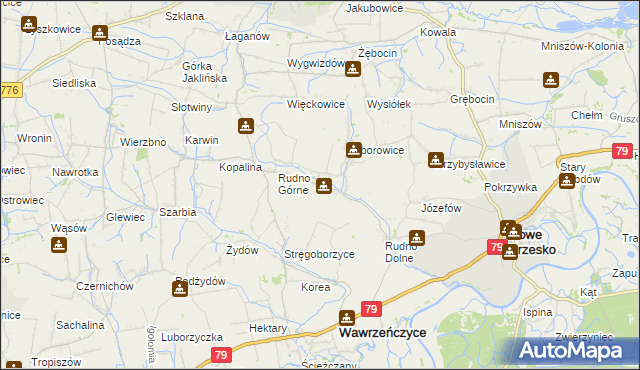 mapa Dobranowice gmina Igołomia-Wawrzeńczyce, Dobranowice gmina Igołomia-Wawrzeńczyce na mapie Targeo