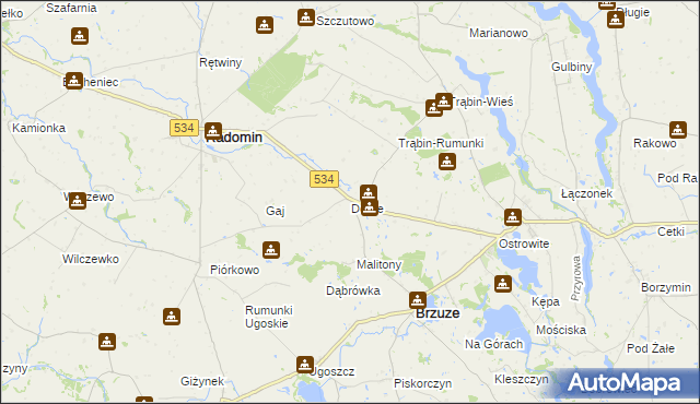 mapa Dobre gmina Brzuze, Dobre gmina Brzuze na mapie Targeo