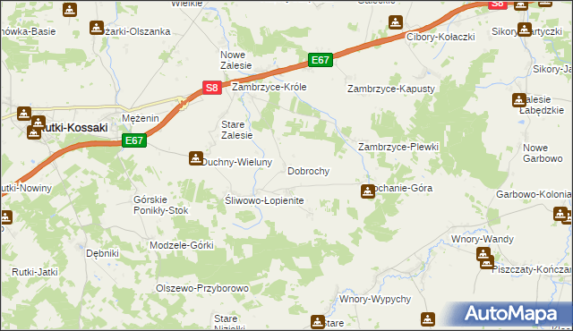 mapa Dobrochy gmina Rutki, Dobrochy gmina Rutki na mapie Targeo