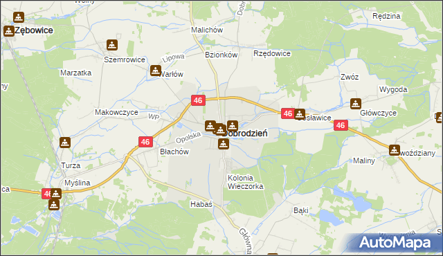 mapa Dobrodzień, Dobrodzień na mapie Targeo