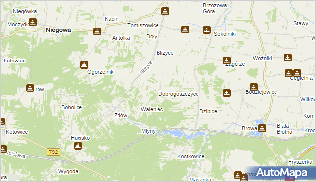 mapa Dobrogoszczyce, Dobrogoszczyce na mapie Targeo