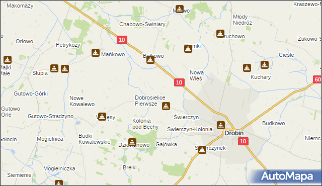 mapa Dobrosielice Drugie, Dobrosielice Drugie na mapie Targeo