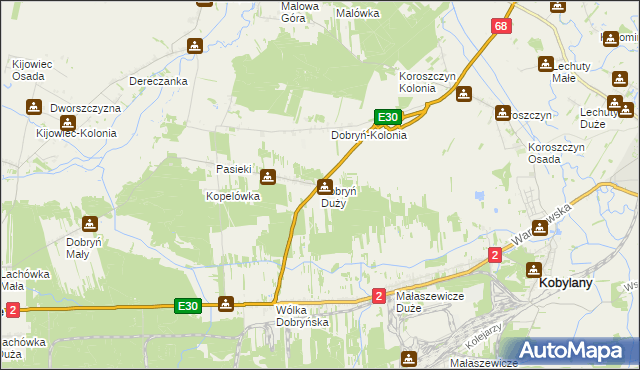 mapa Dobryń Duży, Dobryń Duży na mapie Targeo