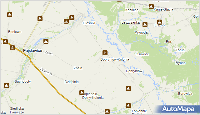 mapa Dobryniów-Kolonia, Dobryniów-Kolonia na mapie Targeo