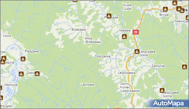 mapa Dobrzanka, Dobrzanka na mapie Targeo