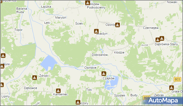 mapa Dobrzanów, Dobrzanów na mapie Targeo