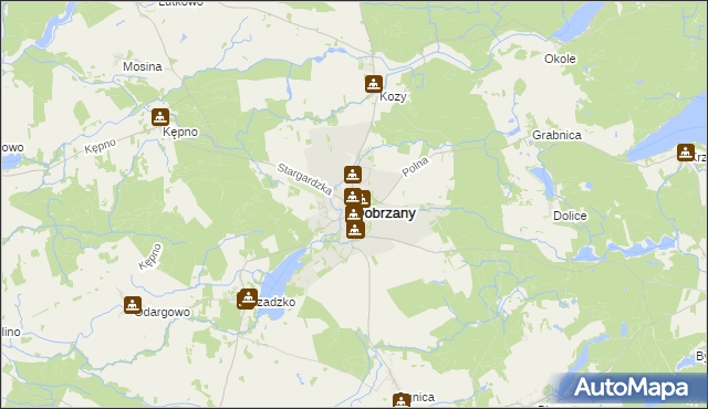 mapa Dobrzany powiat stargardzki, Dobrzany powiat stargardzki na mapie Targeo