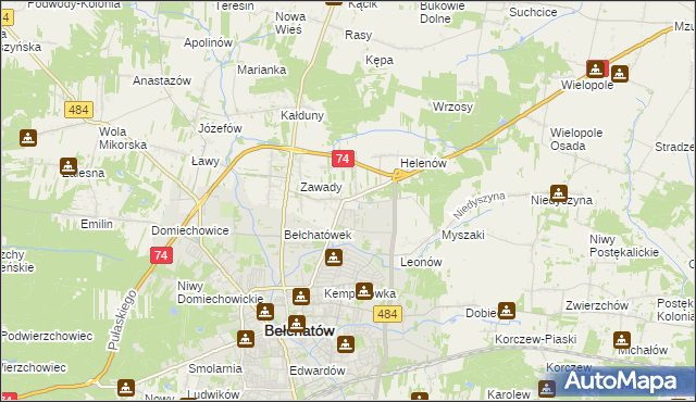 mapa Dobrzelów, Dobrzelów na mapie Targeo