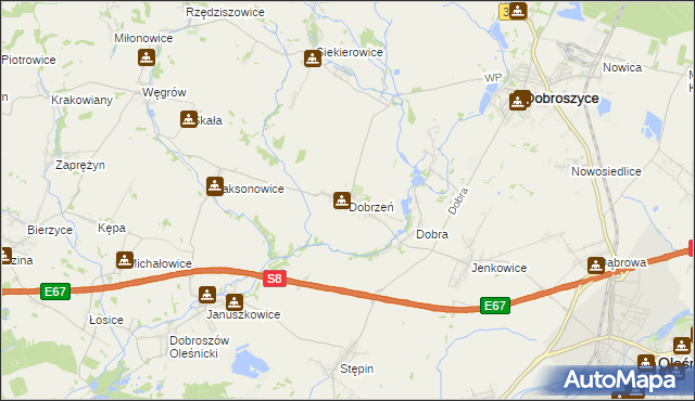 mapa Dobrzeń, Dobrzeń na mapie Targeo