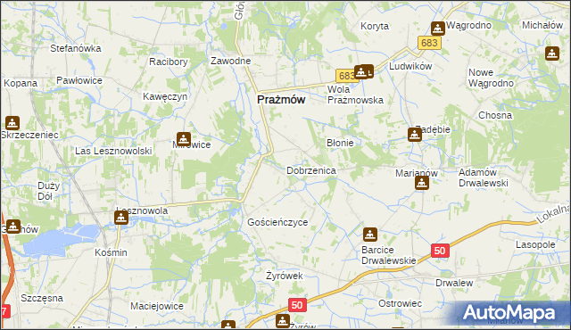 mapa Dobrzenica, Dobrzenica na mapie Targeo