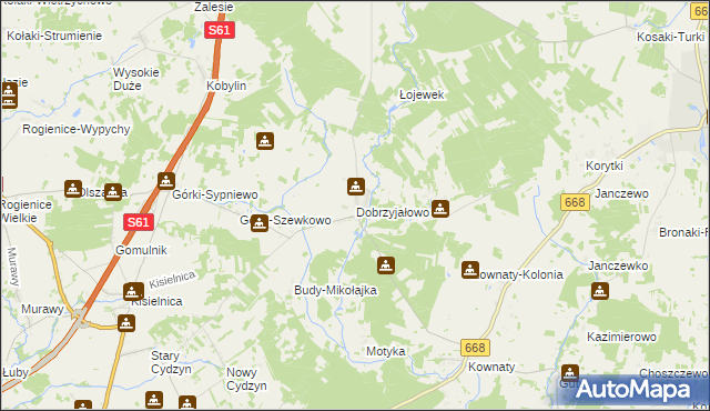 mapa Dobrzyjałowo, Dobrzyjałowo na mapie Targeo