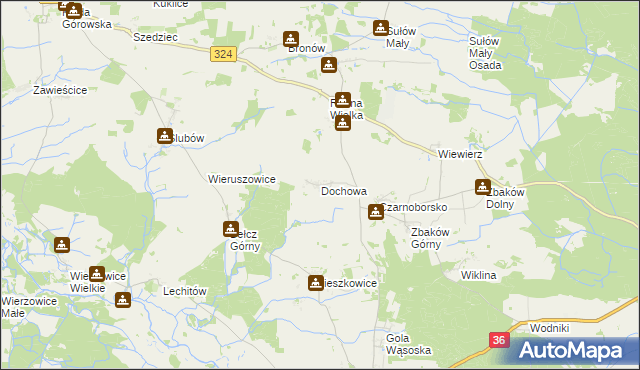 mapa Dochowa, Dochowa na mapie Targeo