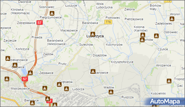 mapa Dojazdów, Dojazdów na mapie Targeo