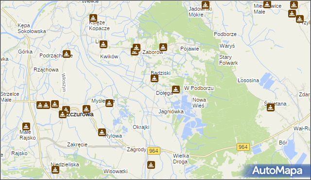 mapa Dołęga gmina Szczurowa, Dołęga gmina Szczurowa na mapie Targeo