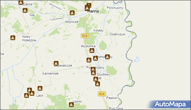 mapa Dołhobrody, Dołhobrody na mapie Targeo