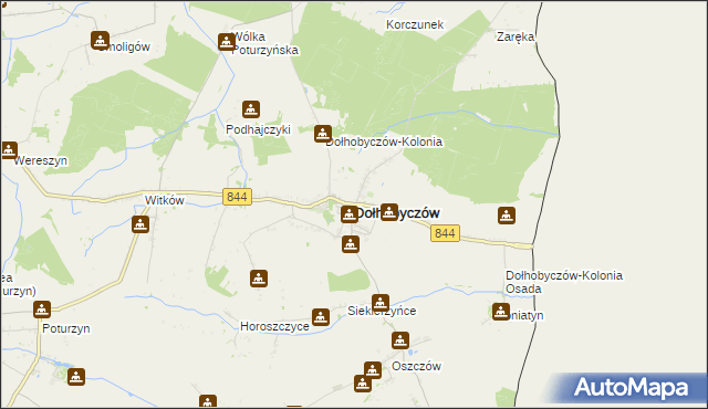 mapa Dołhobyczów, Dołhobyczów na mapie Targeo