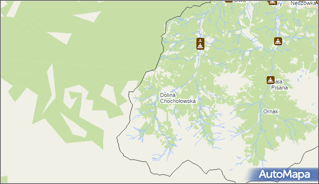 mapa Dolina Chochołowska, Dolina Chochołowska na mapie Targeo