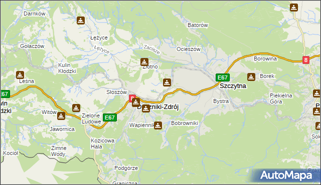 mapa Dolina gmina Szczytna, Dolina gmina Szczytna na mapie Targeo