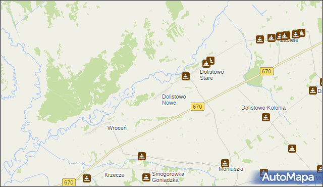 mapa Dolistowo Nowe, Dolistowo Nowe na mapie Targeo