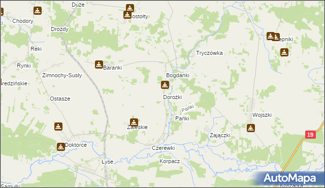 mapa Dorożki, Dorożki na mapie Targeo