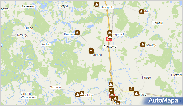 mapa Dorsze gmina Kowale Oleckie, Dorsze gmina Kowale Oleckie na mapie Targeo