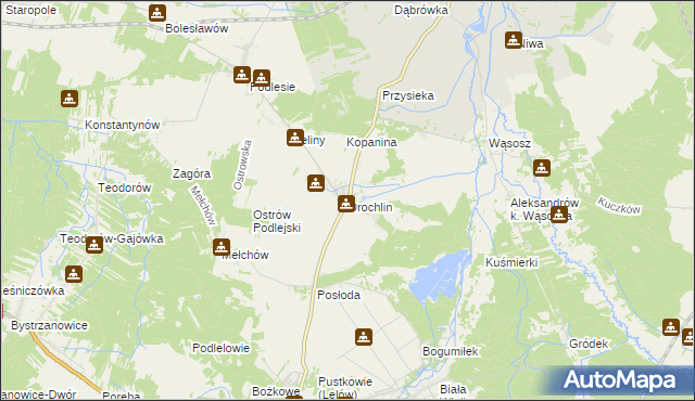 mapa Drochlin gmina Lelów, Drochlin gmina Lelów na mapie Targeo