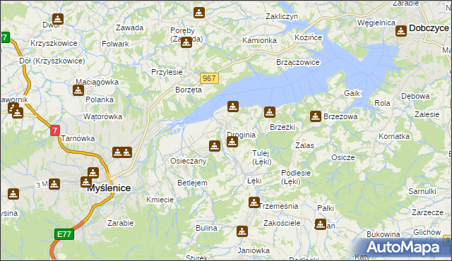 mapa Droginia, Droginia na mapie Targeo