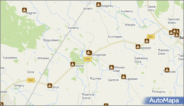 mapa Drogosze, Drogosze na mapie Targeo