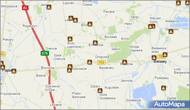 mapa Drogusza, Drogusza na mapie Targeo