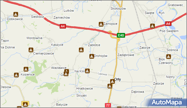 mapa Drohojów, Drohojów na mapie Targeo