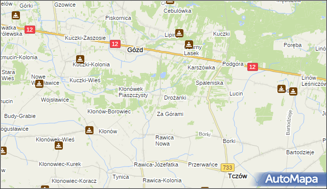 mapa Drożanki, Drożanki na mapie Targeo