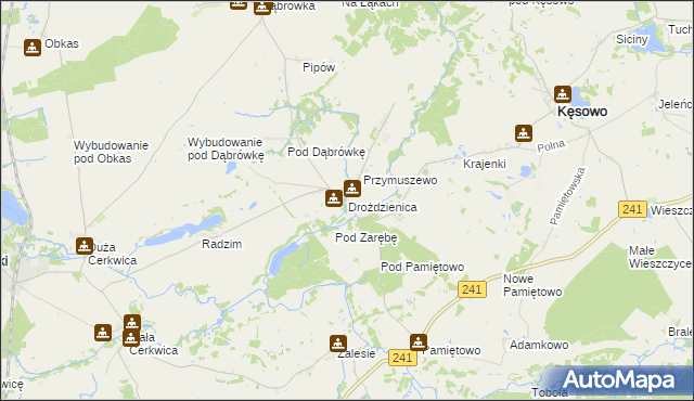 mapa Drożdzienica, Drożdzienica na mapie Targeo