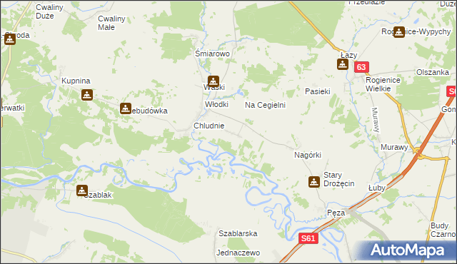 mapa Drożęcin-Lubiejewo, Drożęcin-Lubiejewo na mapie Targeo