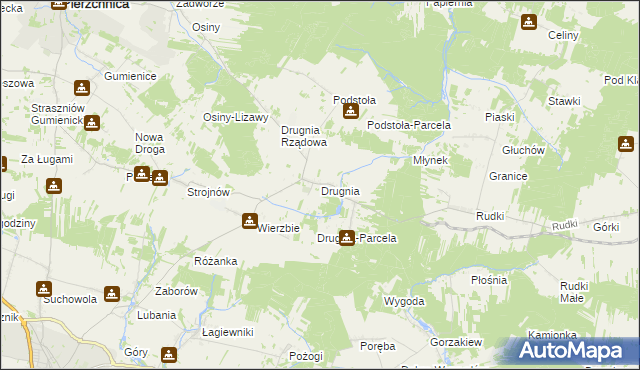 mapa Drugnia, Drugnia na mapie Targeo