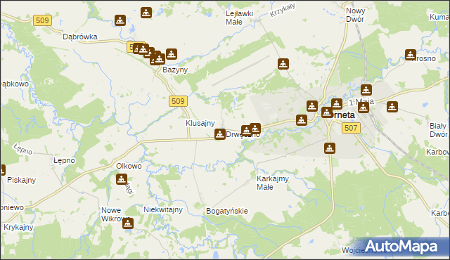 mapa Drwęczno, Drwęczno na mapie Targeo