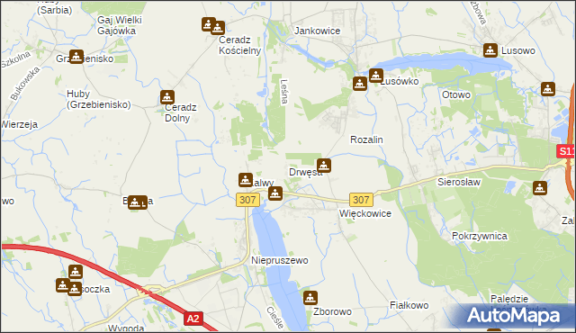 mapa Drwęsa, Drwęsa na mapie Targeo