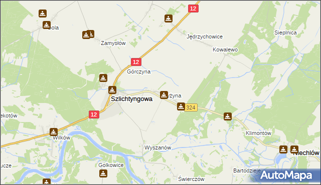 mapa Dryżyna, Dryżyna na mapie Targeo