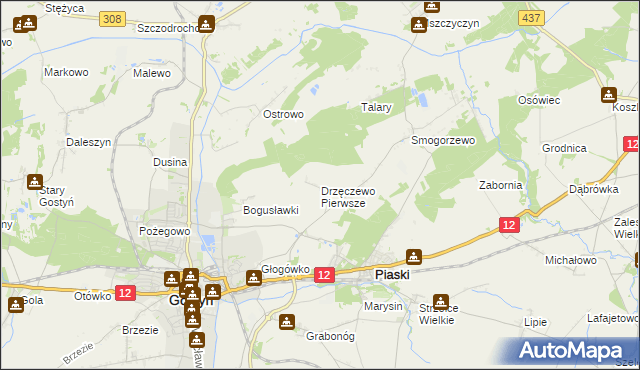 mapa Drzęczewo Pierwsze, Drzęczewo Pierwsze na mapie Targeo