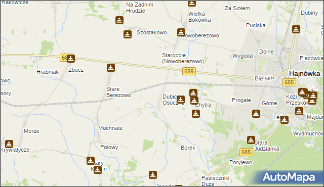 mapa Dubicze Osoczne, Dubicze Osoczne na mapie Targeo