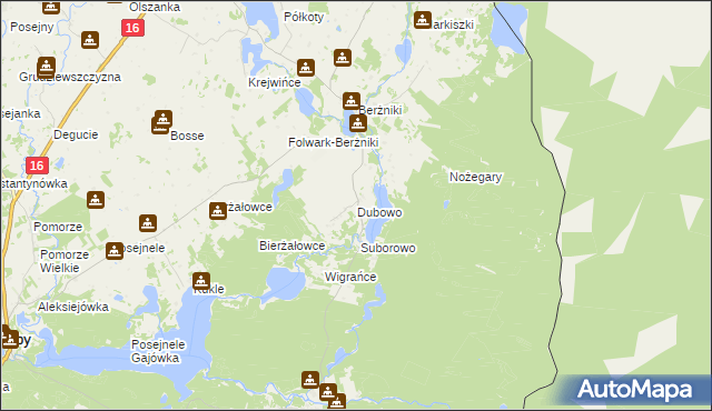 mapa Dubowo gmina Sejny, Dubowo gmina Sejny na mapie Targeo