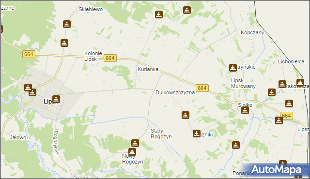 mapa Dulkowszczyzna, Dulkowszczyzna na mapie Targeo