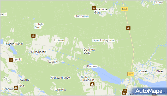 mapa Duninów Duży, Duninów Duży na mapie Targeo