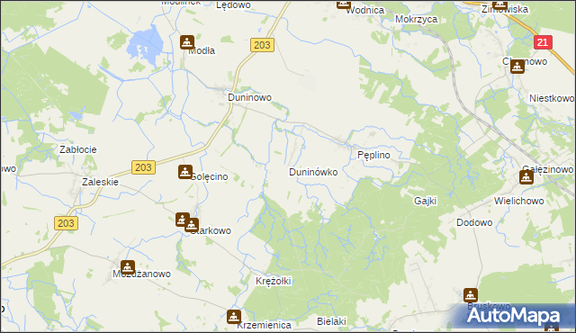 mapa Duninówko, Duninówko na mapie Targeo